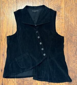 Lurdes Bergada Black Asymmetrical Vest - Made in Barcelona - Women's Size M